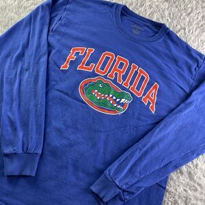 Florida Gators Shirt Mens Medium Blue Orange White Champion Long Sleeve